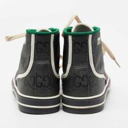 Pre Owned Gucci Grey Nylon Tennis 1977 High Top Sneakers Size 42 