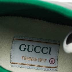 Pre Owned Gucci Grey Nylon Tennis 1977 High Top Sneakers Size 42 