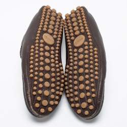 مملوكة مسبقًا Gucci Brown Leather Web Horsebit Loafers Size 41