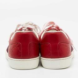 Gucci Red Guccissima Leather Ace Low Top Sneakers Size 40 
