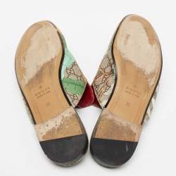 مملوكة مسبقًا حذاء سلايد غوتشي برينستون كانفاس جي جي سوبريم مطبوع تيان متعدد الألوان مزين هورسبيت مقاس 44