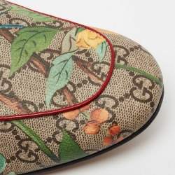 مملوكة مسبقًا حذاء سلايد غوتشي برينستون كانفاس جي جي سوبريم مطبوع تيان متعدد الألوان مزين هورسبيت مقاس 44