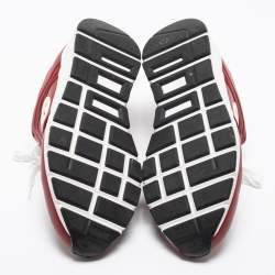 Gucci Red Leather Interlocking GG Low Top Sneakers Size 42.5