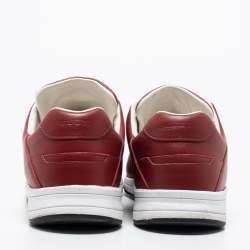 Gucci Red Leather Interlocking GG Low Top Sneakers Size 42.5