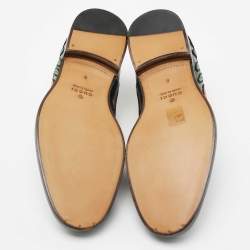 Pre Owned Gucci Green Leather Web Accent Leather Brogues Oxford Size 42