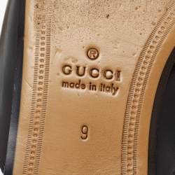 Gucci Black Tiger Patch Leather Princetown Horsebit Flat Mules Size 43