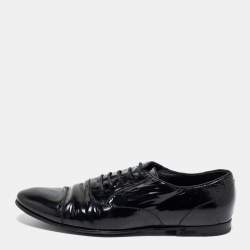 authentic gucci formal dress shoes black patent leather for men 9.5