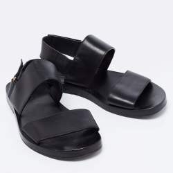 مملوكة مسبقًا Gucci Black Leather Slingback Sandals Size 40