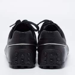 Gucci Black Leather Web Low-Top Sneakers Size 41