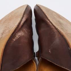 Pre Owned Gucci Dark Brown Leather Princetown Horsebit Mules Size 45.5