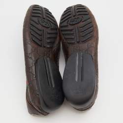Pre Owned Gucci Brown Guccissima Leather Penny Slip On Loafers Size 41