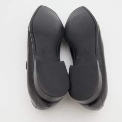Gucci Black Leather Web Slip On Loafers Size 44.5