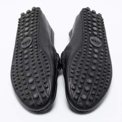 مملوكة مسبقًا Gucci Black Leather Horsebit Slip on Loafers Size 42