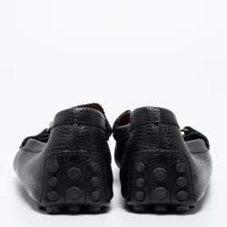 مملوكة مسبقًا Gucci Black Leather Horsebit Slip on Loafers Size 42