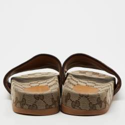 Gucci Brown GG Canvas Slide Sandals Size 82