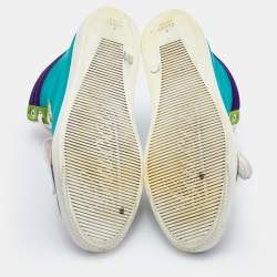 Gucci Multicolor Satin Coda High Top Sneakers Size 43