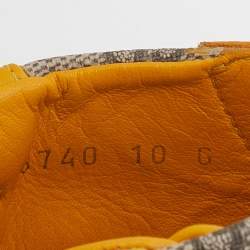 مملوكة مسبقًا حذاء رياضي غوتشي كانفاس جي جي سوبريم وجلد بيج/أصفر بعنق طويل مقاس 44