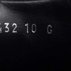 Pre Owned Gucci Black Perforated Leather Web Detail Low Top Sneakers Size 44 