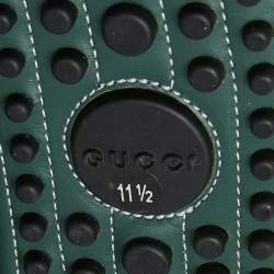 Gucci Green Suede Web Driver Sneakers Size 45.5