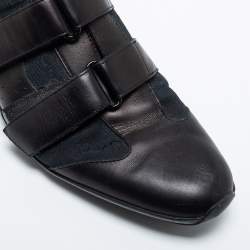 Gucci Black Canvas And Leather Low Top  Sneakers  Size 42.5