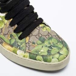 Gucci Multicolor Blooms Printed GG Canvas Lace Up Sneakers Size 46
