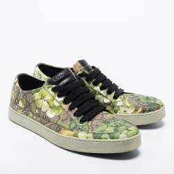 Gucci Multicolor Blooms Printed GG Canvas Lace Up Sneakers Size 46