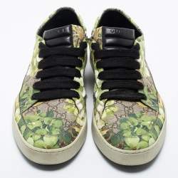 Gucci Multicolor Blooms Printed GG Canvas Lace Up Sneakers Size 46