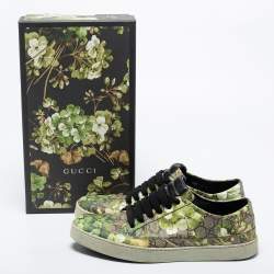 Gucci Multicolor Blooms Printed GG Canvas Lace Up Sneakers Size 46