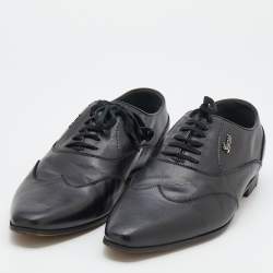 Gucci Black Leather Wingtip Lace Up Oxfords Size 43