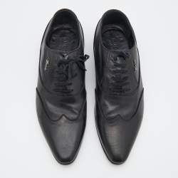 Gucci Black Leather Wingtip Lace Up Oxfords Size 43