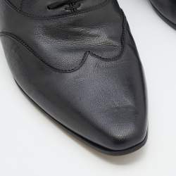 Gucci Black Leather Wingtip Lace Up Oxfords Size 43