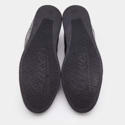 Gucci Black Leather Web Low Top  Sneakers Size 46