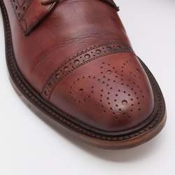 Gucci Brown Brogue Leather Lace Up Derby Size 40.5
