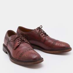 Gucci Brown Brogue Leather Lace Up Derby Size 40.5