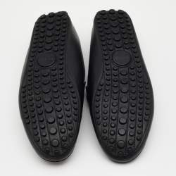 Gucci Black Leather Web Horsebit Slip On Loafers Size 43