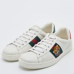 piedestal Monopol Professor Gucci White Leather Ace Embroidered Tiger Low Top Sneakers Size 43 Gucci |  TLC