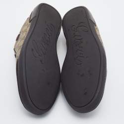 Gucci Beige/Brown GG Supreme Canvas And Suede Low Top Sneakers Size 46