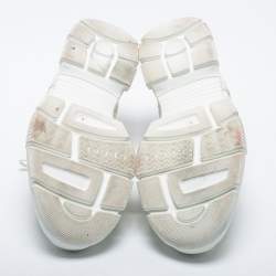 Pre Owned Gucci White Leather And Suede Flashtrek Sneakers  Size 43