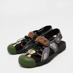 Gucci Multicolor Mesh And Leather Tinsel Sports Sandals Size 43