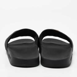 Pre Owned Gucci Black Leather GG Marmont Slide Sandals Size 43