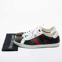 مملوكة مسبقًا Gucci  Multicolor Fabric and Leather GG Terry Ace Sneakers Size 43 