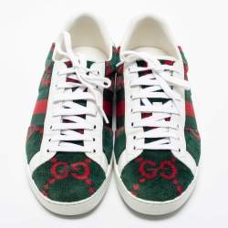 مملوكة مسبقًا Gucci  Multicolor Fabric and Leather GG Terry Ace Sneakers Size 43 