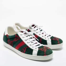 مملوكة مسبقًا Gucci  Multicolor Fabric and Leather GG Terry Ace Sneakers Size 43 