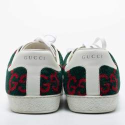 مملوكة مسبقًا Gucci  Multicolor Fabric and Leather GG Terry Ace Sneakers Size 43 