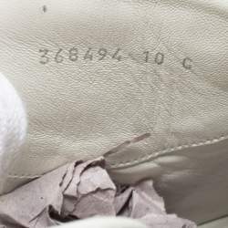 Pre Owned Gucci Gold/White Leather Ronnie High Top Sneakers Size 44