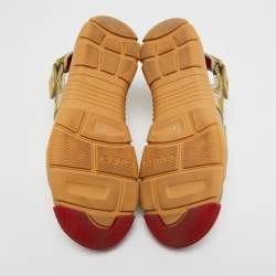 Gucci Multicolor Leather and Rubber Tinsel Colorblock Pattern Sandals Size 40