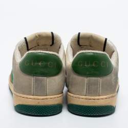 Gucci Multicolor Canvas And Leather Screener Sneakers Size 40