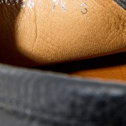 Pre Owned Gucci Black Leather Horsebit Slip On Loafers Size 41.5