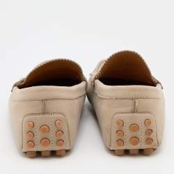 Gucci Grey Nubuck Leather Fringe Slip On Loafers Size 41