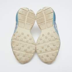 Pre Owned Gucci Cream Leather Chunky Waves Rhyton Sneakers Size 38.5